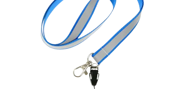 niebieska smycz odblaskowa